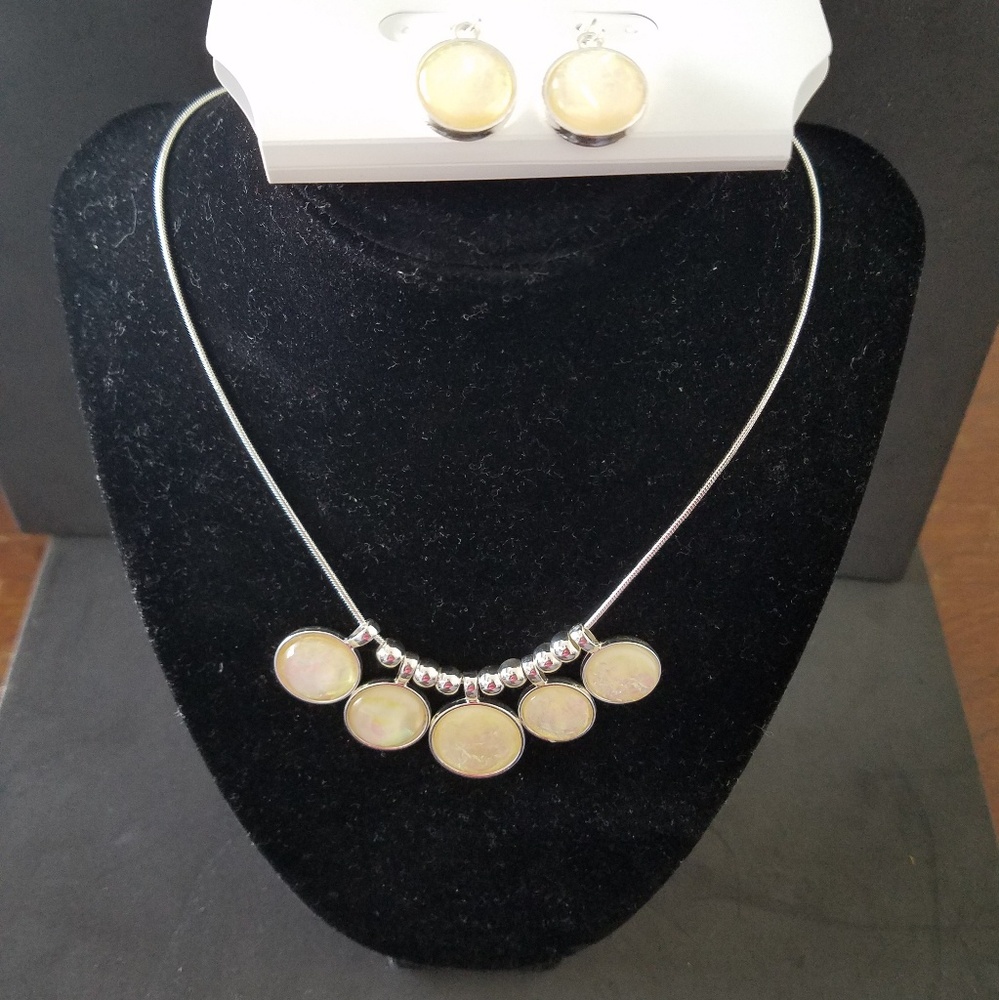 Yellow Stone Earrings and Necklace